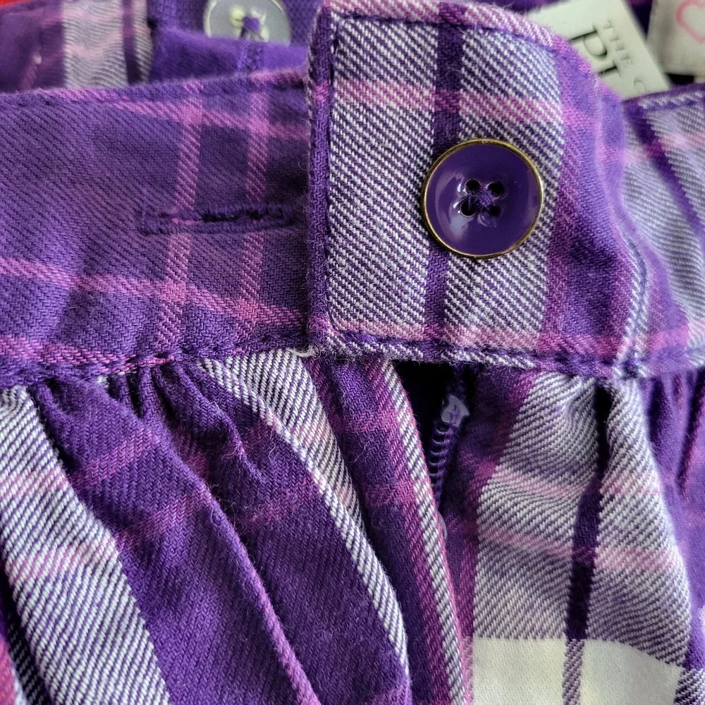 Children's Place‎ Girls Purple White Plaid Pleated Casual School Skort Sz 4 New